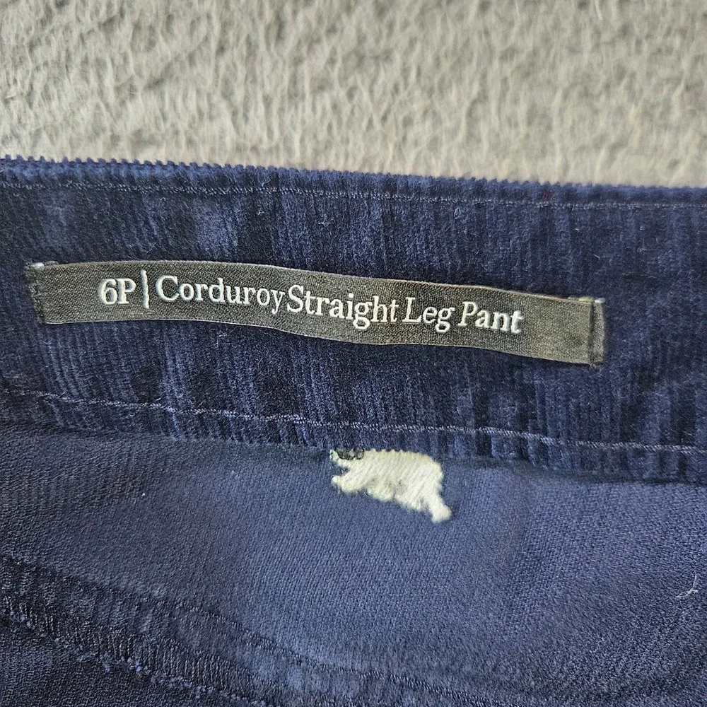 Talbots Corduroy Straight Leg Pants Navy Blue Polar Bear Embroidered Size 6P - Picture 4 of 11